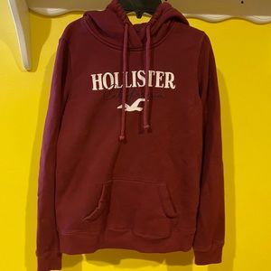 hollister maroon graphic hoodie